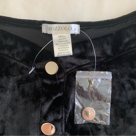 BOZZOLO black velvet crop top - Picture 4 of 5